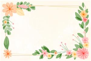 矢量花纹-手绘水彩花卉背景矢量图